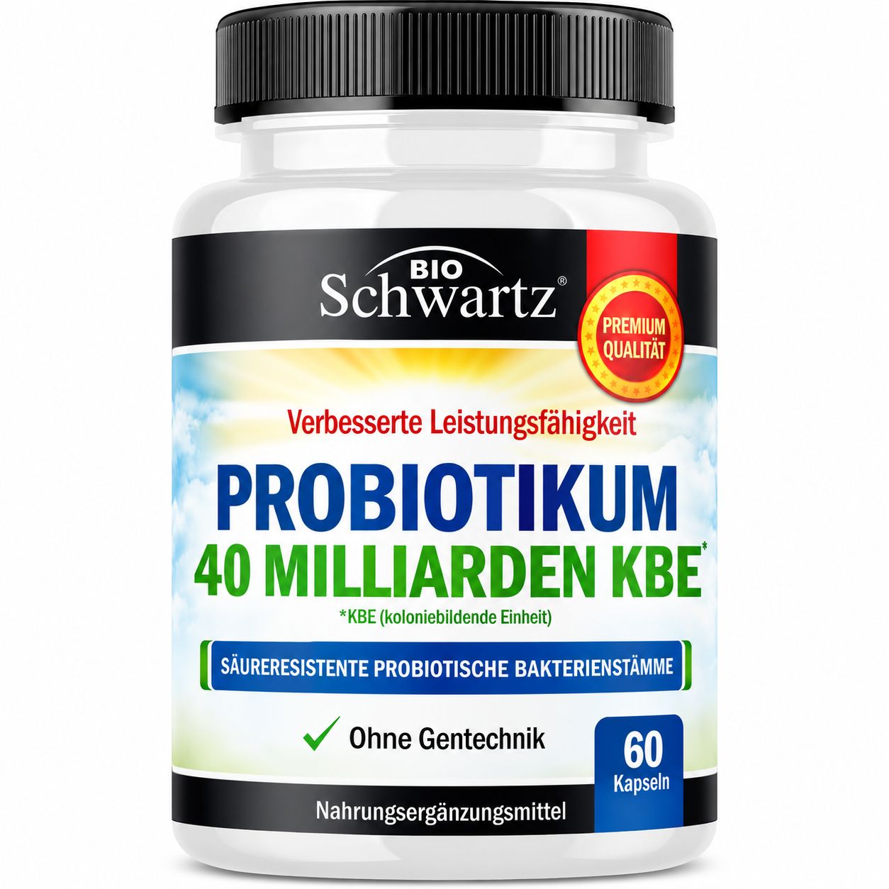 Bio Schwartz Probiotikum Kapseln, 40 Milliarden KBE, 60 Kapseln.