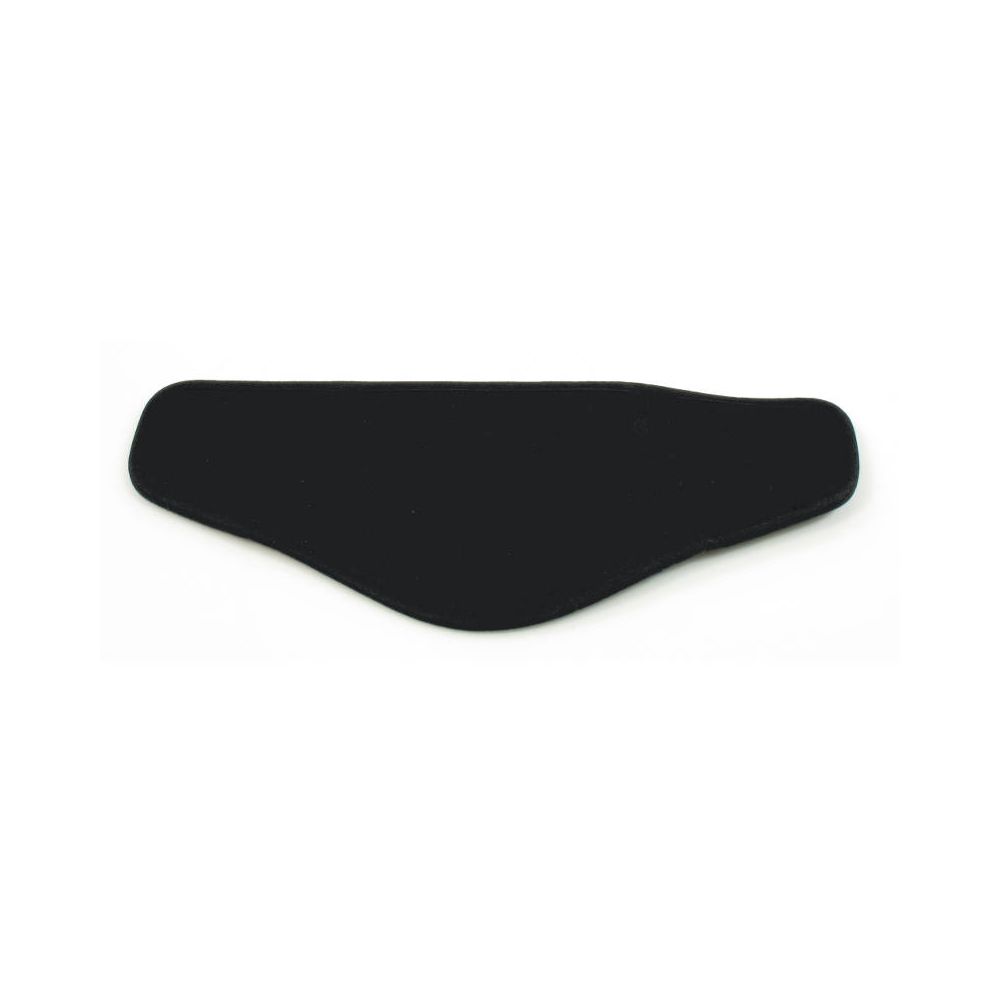 Schwarzes Armschalenpolster. Geformt für ergonomische Unterstützung. Detailansicht, isoliert auf weißem Hintergrund.