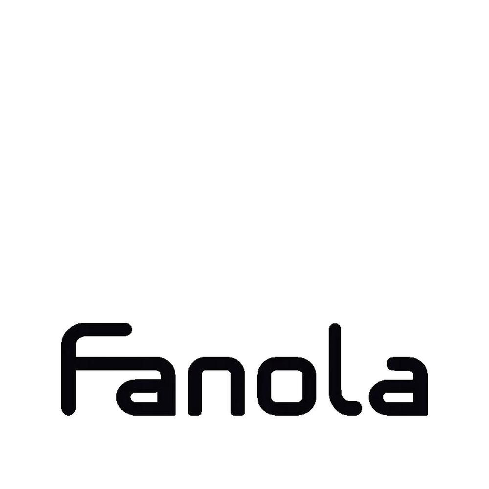 Fanola Logo. Schwarze Schrift auf weißem Hintergrund.