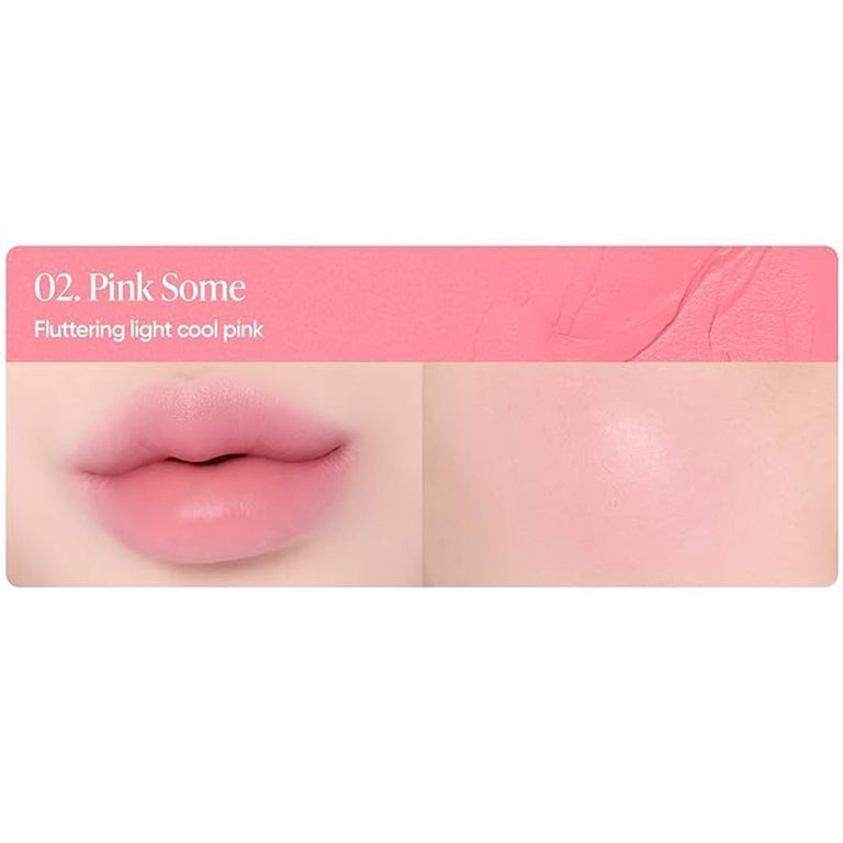 Zwei Hautpartien: Lippen mit rosa Farbe, Wange mit leichtem rosa Schimmer.