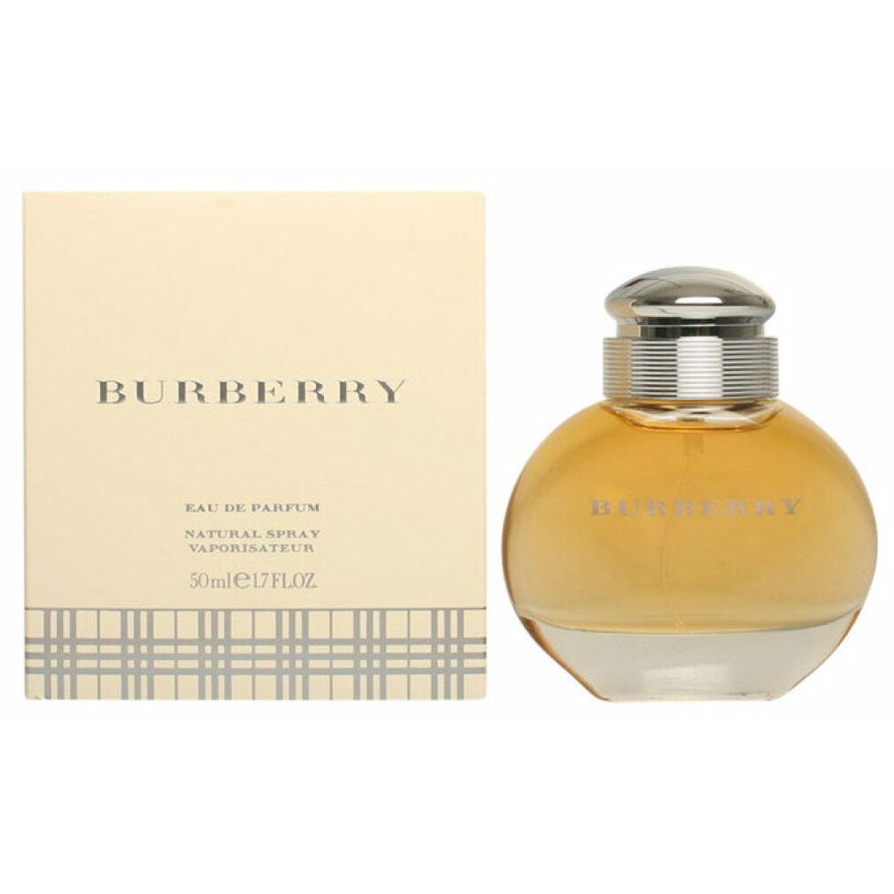 Parfümflakon und Schachtel. Flakon rund, goldfarbenes Parfum. Schachtel beige mit Logo und Schriftzug.