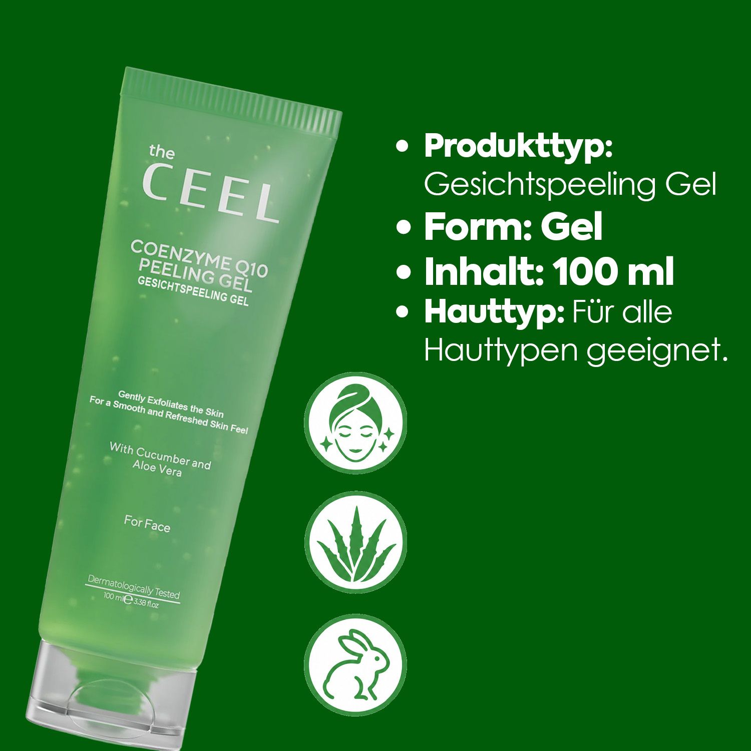 THE CEEL Peeling Gel: Produktinfo mit Typ, Form, Inhalt und Hauttyp.