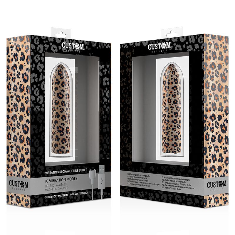 Custom Bullets - Leopard - Mini-Vibrator mit Magnetladung