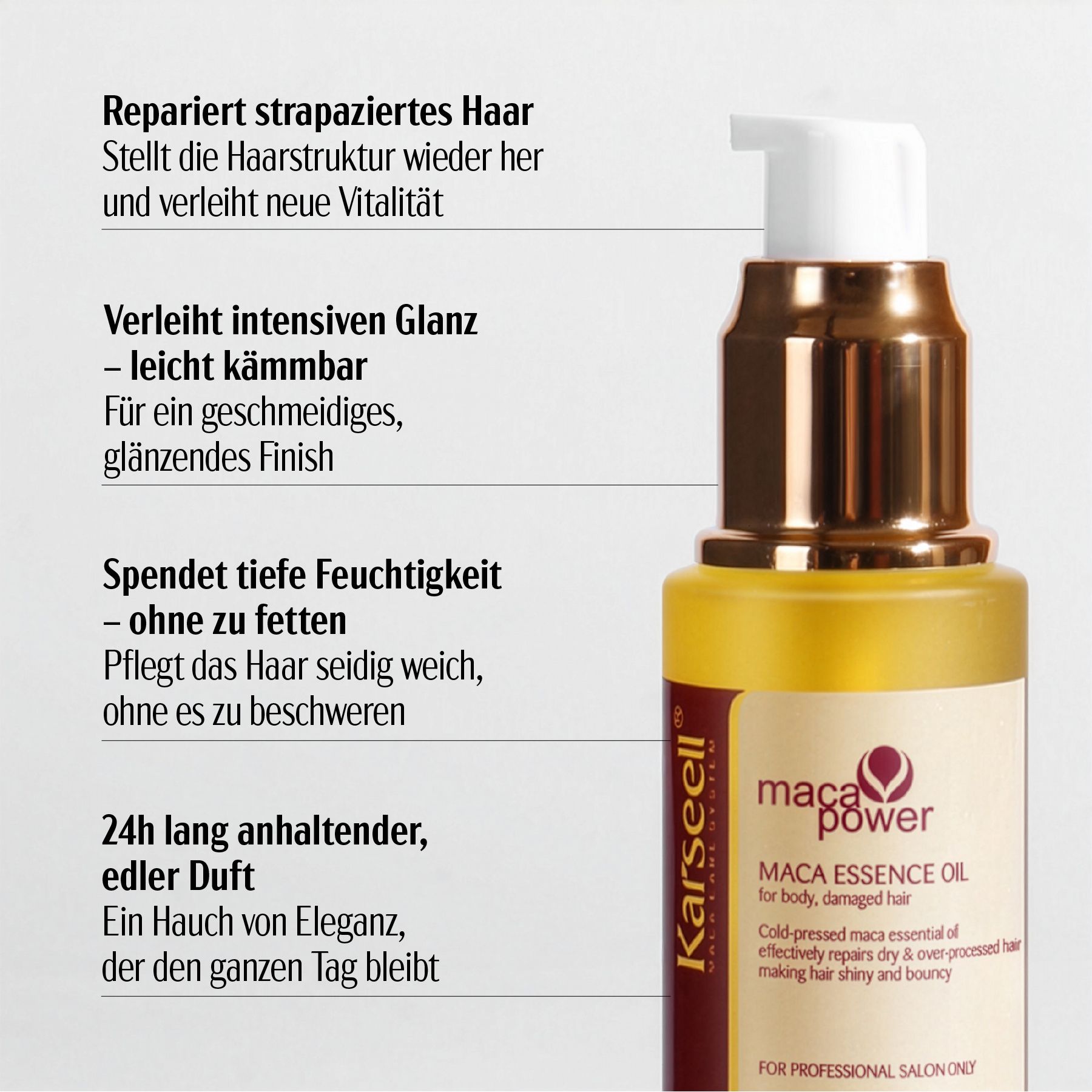 Karseell Haaröl Maca Essence Öl für Trockenes Haar mit Arganöl