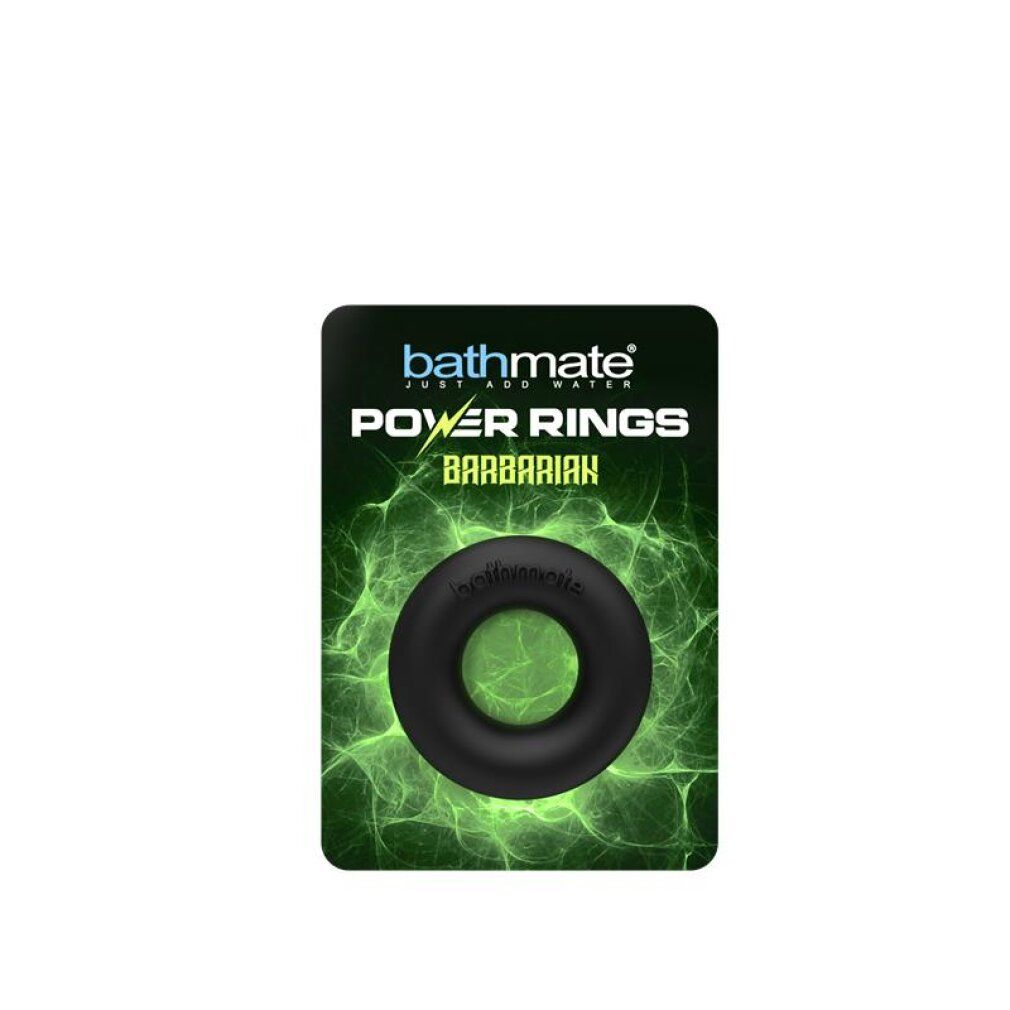 Bathmate Power Rings Barbarian in Blisterverpackung mit grünem Hintergrund.