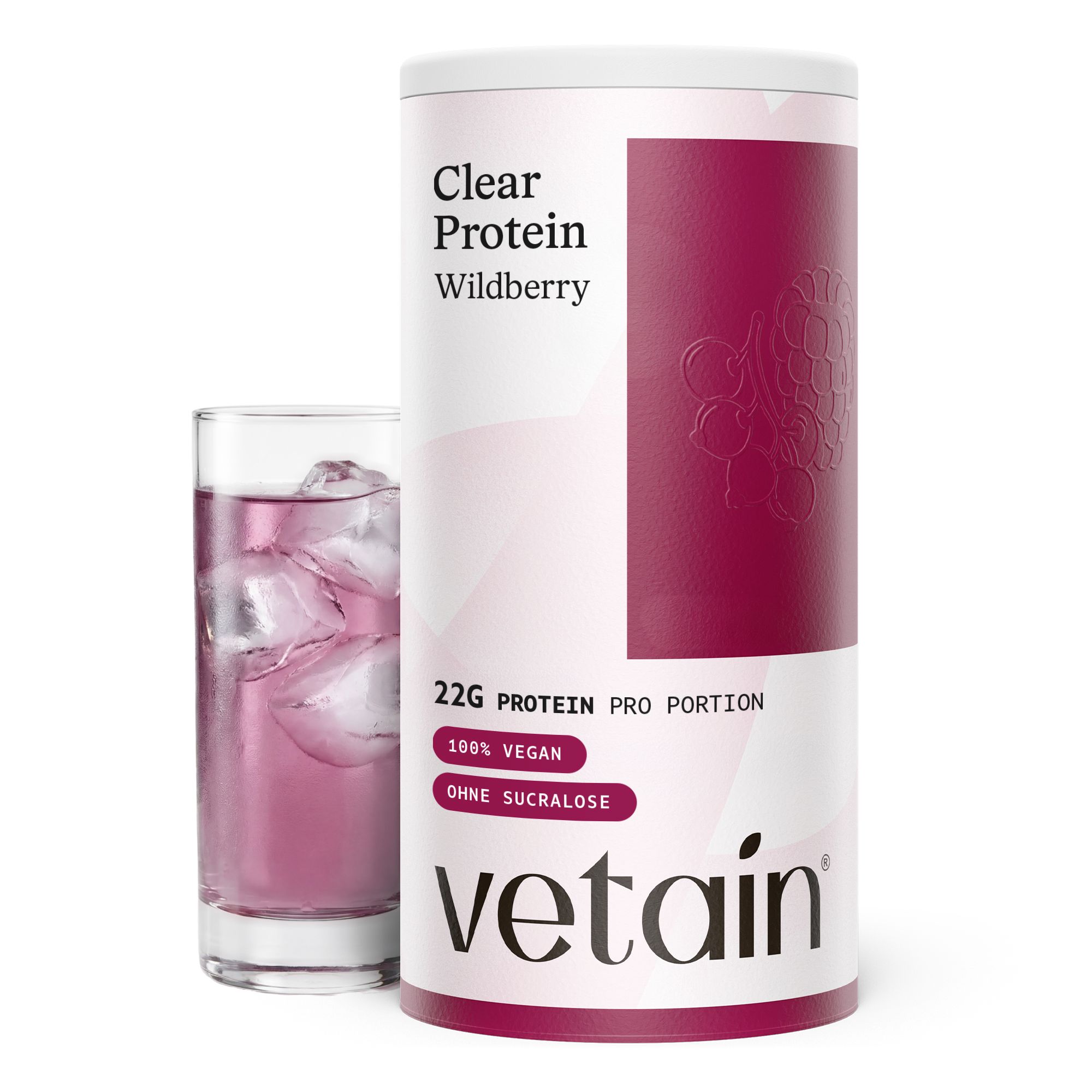 VETAIN Clear Proteinpulver - Wildberry - 22g Protein - Aus Erbsen Hydrolysat - Ohne Zuckerzusatz