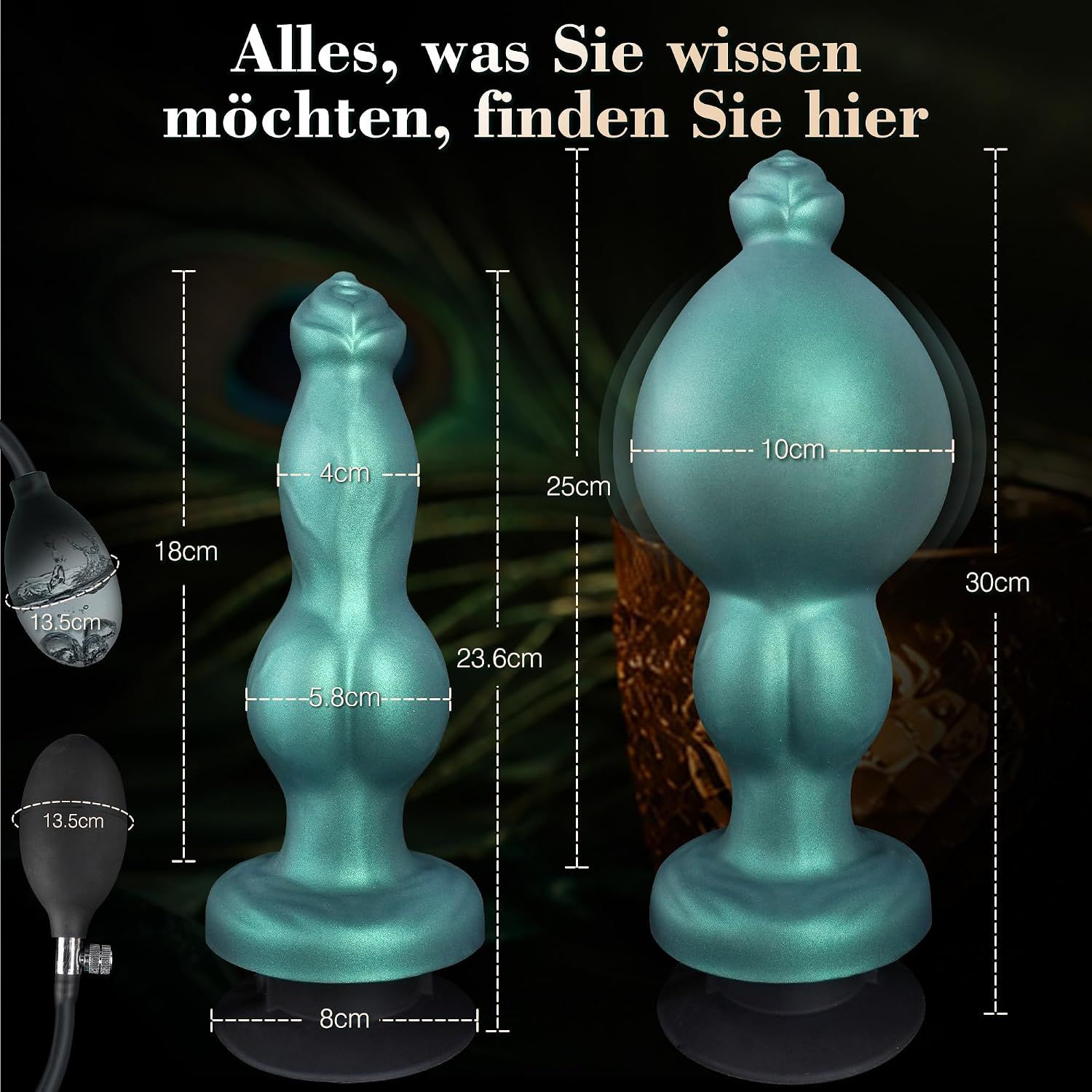 Laphwing Aufblasbarer Analplug mit Sprühfunktion und Drehverschluss