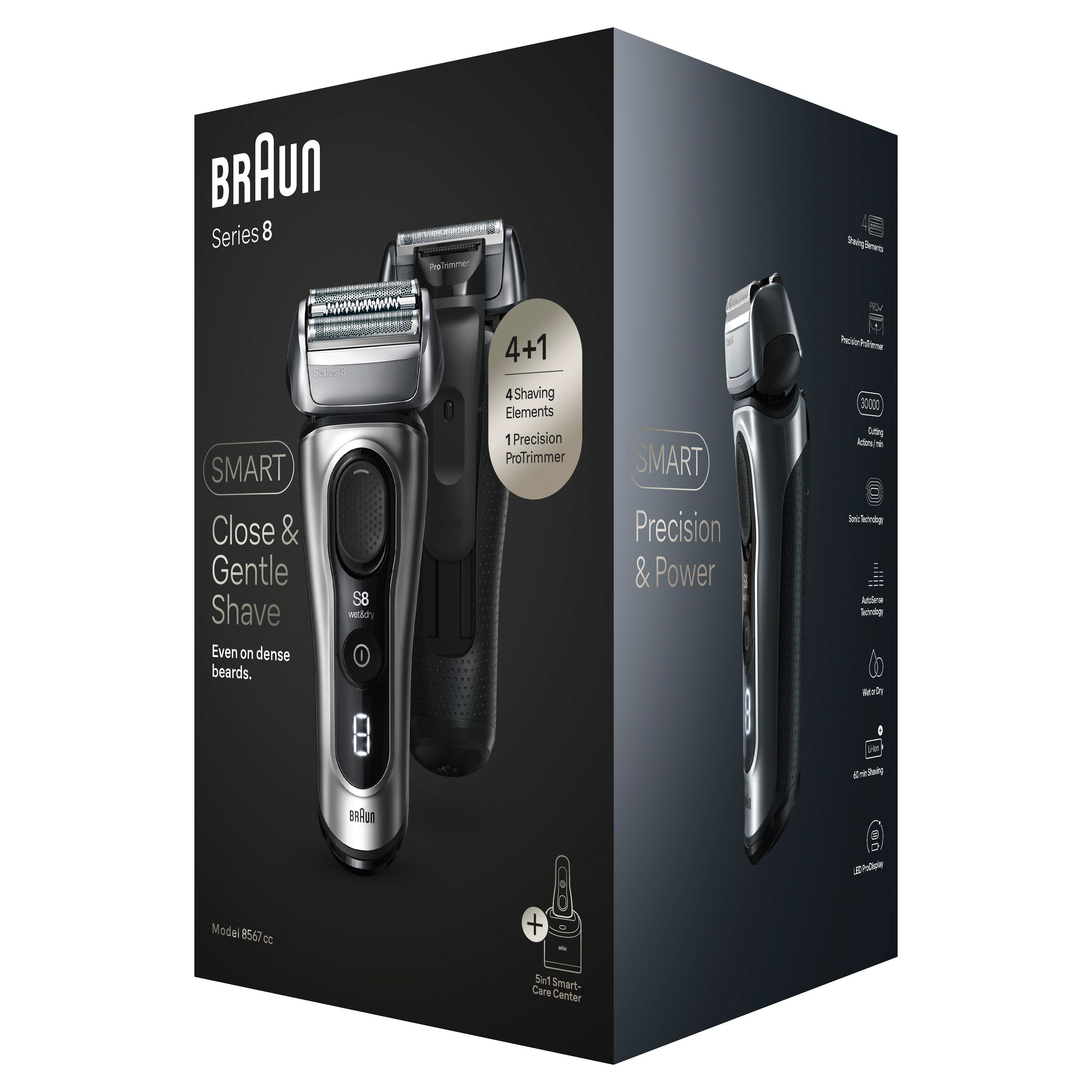 Braun - Elektrischer Rasierer für Männer "Series 8 8567cc" Silver