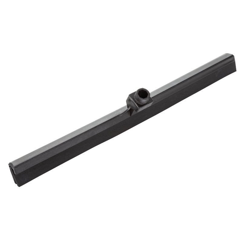 Schwarzer, zweilippiger Abzieher mit 620 mm Breite und Lebensmittelzulassung.