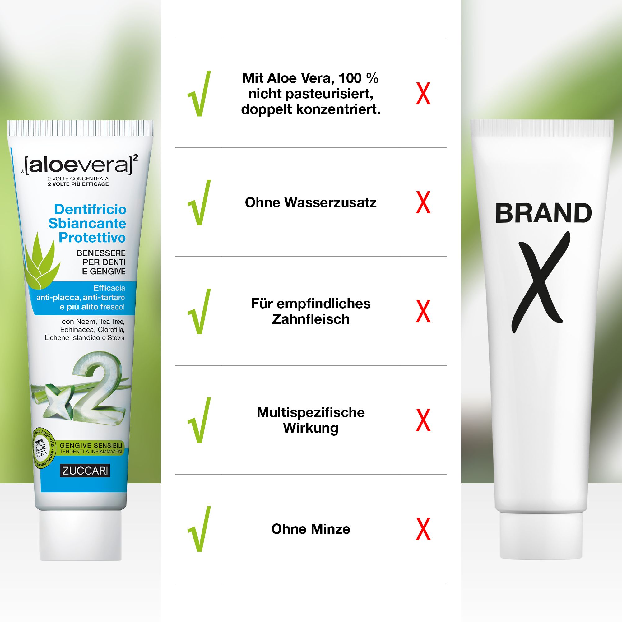 ZUCCARI [aloevera]2 schützende Whitening Zahnpasta