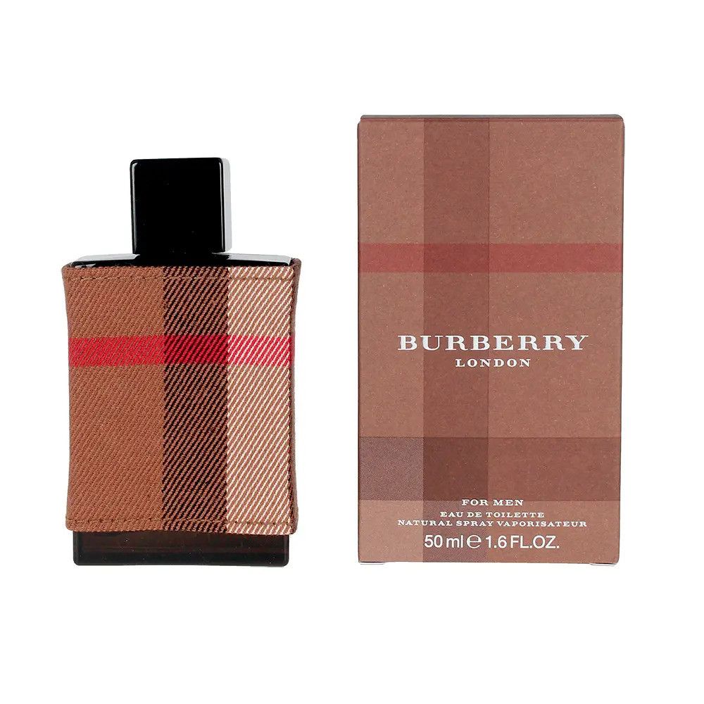 Flakon und Schachtel. Flakon mit kariertem Stoffbezug. Schachtel mit Burberry-Logo.