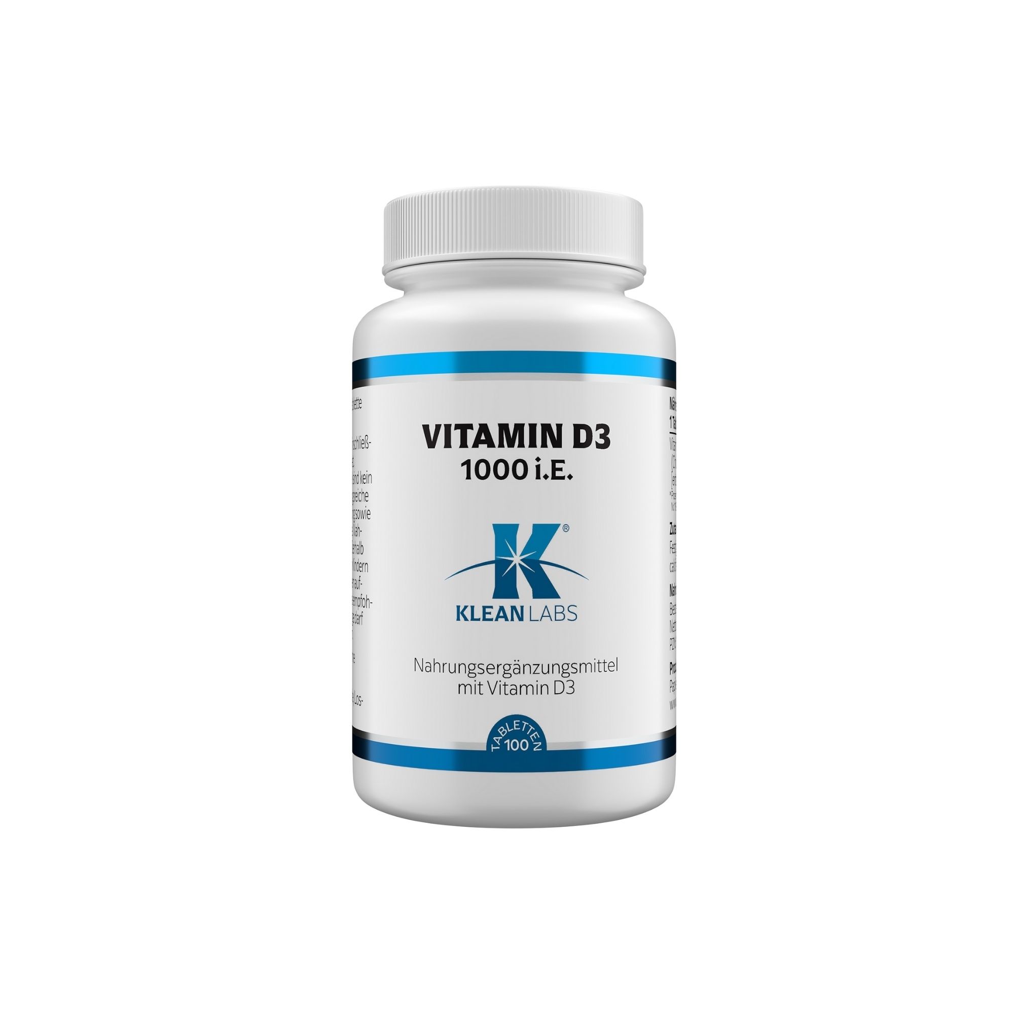 Flasche Vitamin D3 1000 I.E. von Douglas Laboratories. Enthält 100 Tabletten.