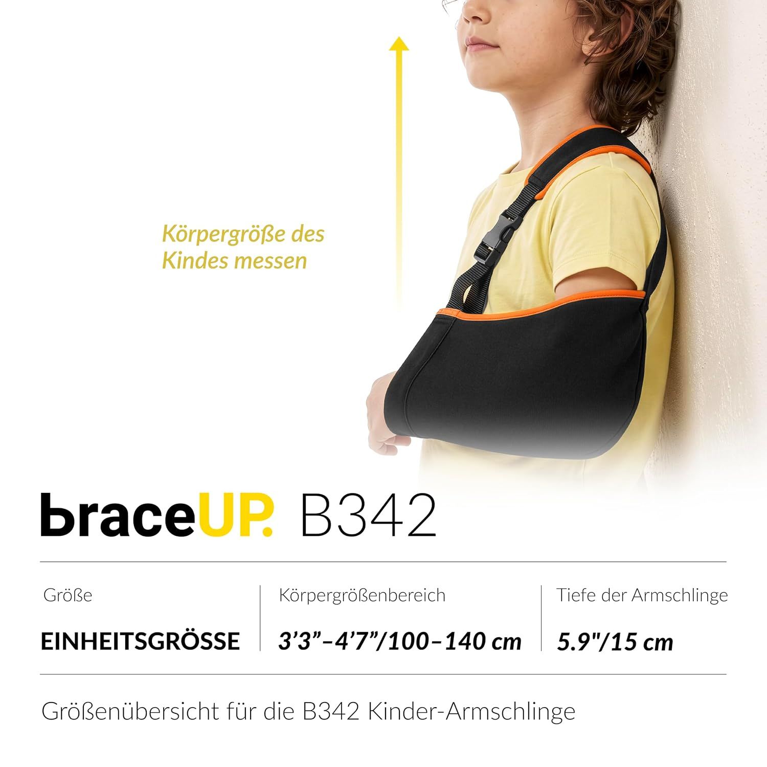 Zwei Kinder mit Armschlingen, eine für den linken, eine für den rechten Arm.