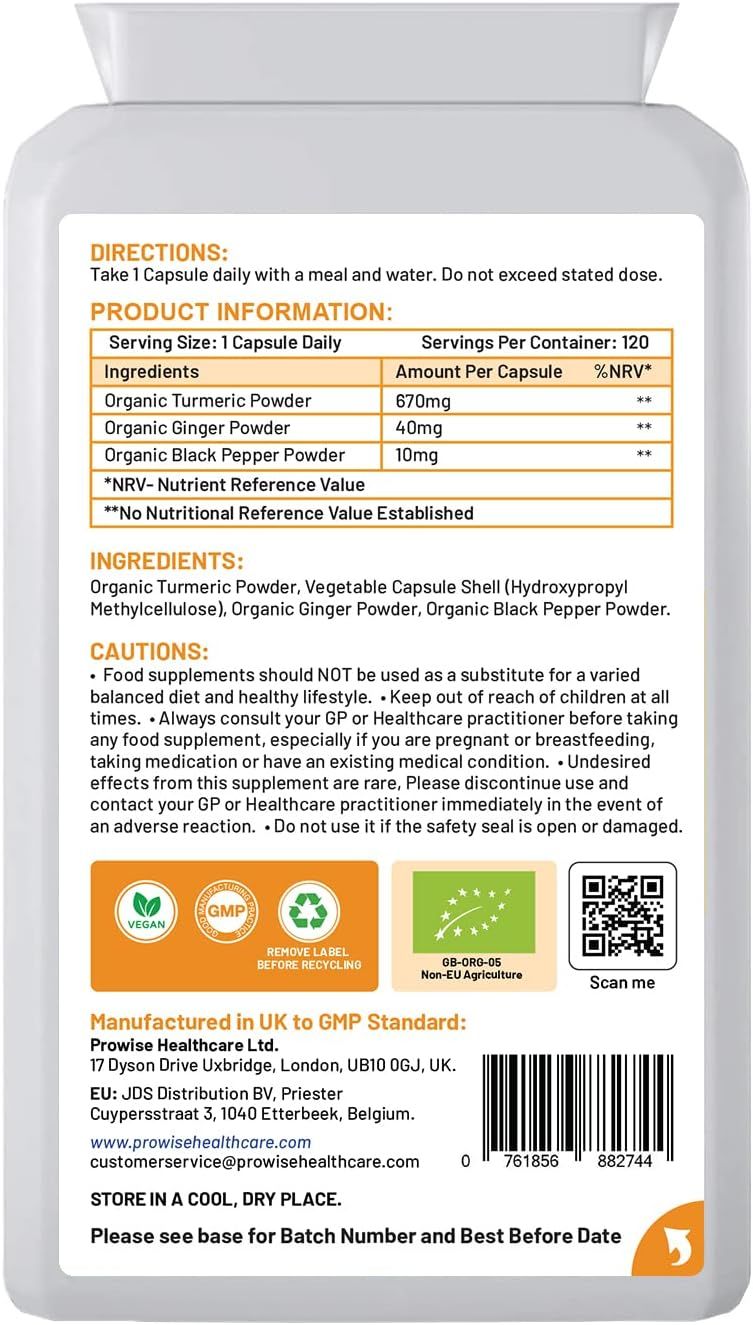 Prowise Healthcare Kurkuma-Curcumin Ingwer mit schwarzem Pfeffer