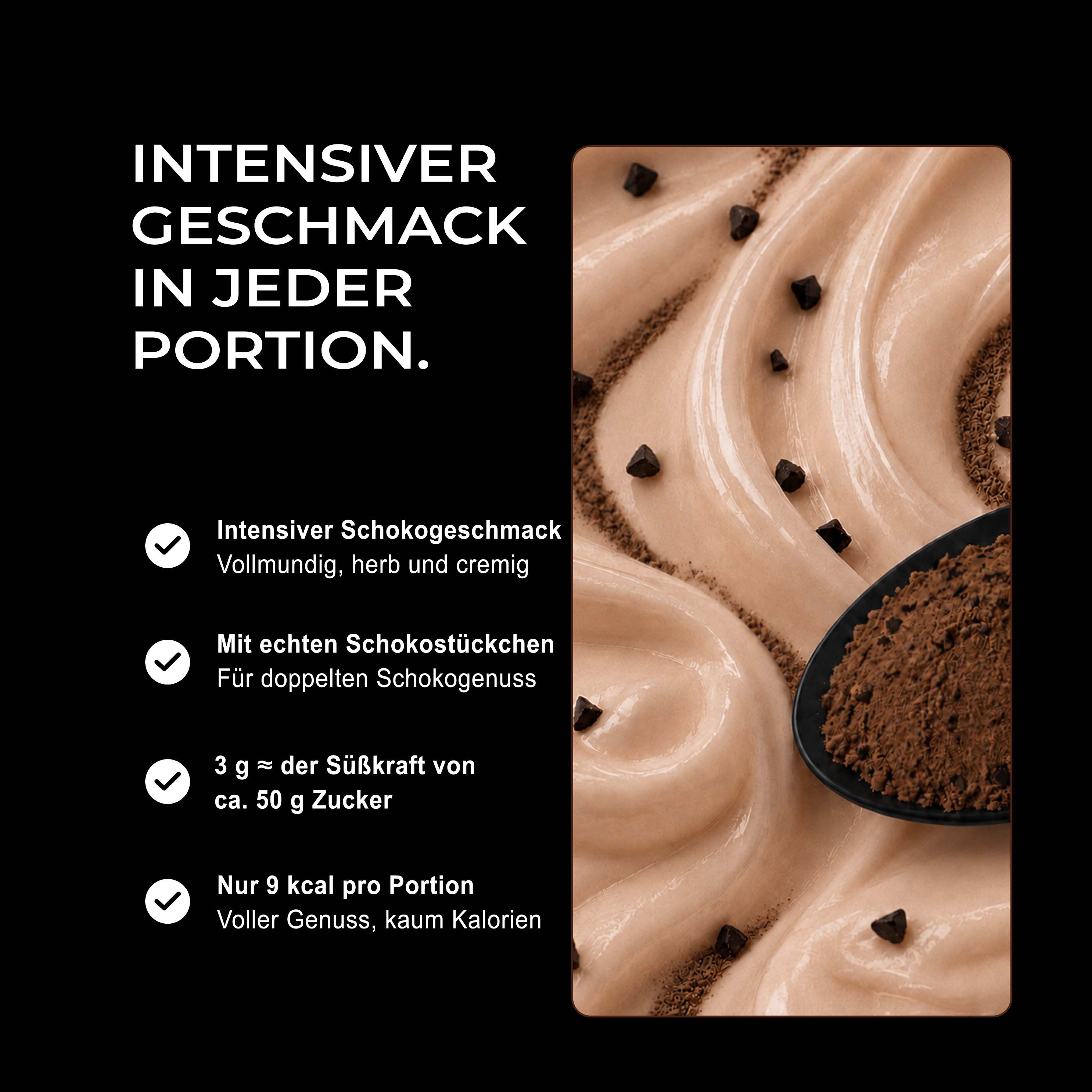 Intensiver Schokoladengeschmack: Neosupps Flavour Bomb mit Kakaopulver und Schokostückchen.