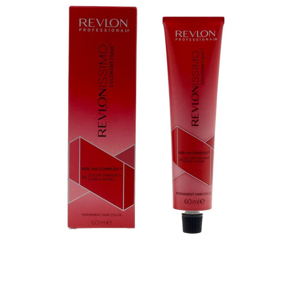 Revlonissimo Colorsmetique 66,60 Deep Red. Tube und Schachtel. Rote Verpackung. Text: Ker-Ha Complex, 60ml.