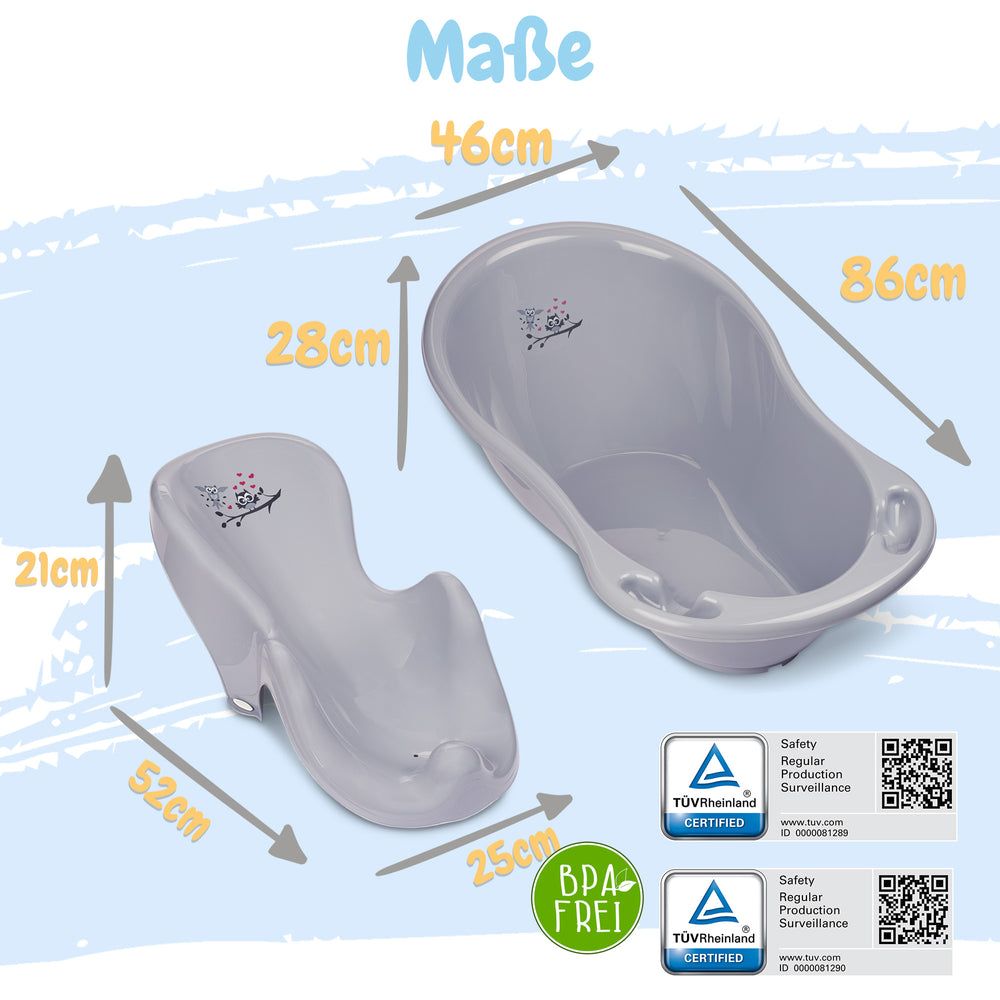 Babykajo 7 Set Baby Badewanne mit Gestell + Sitz + Abfluss + Töpfchen + Hocker + Toilettentrainer