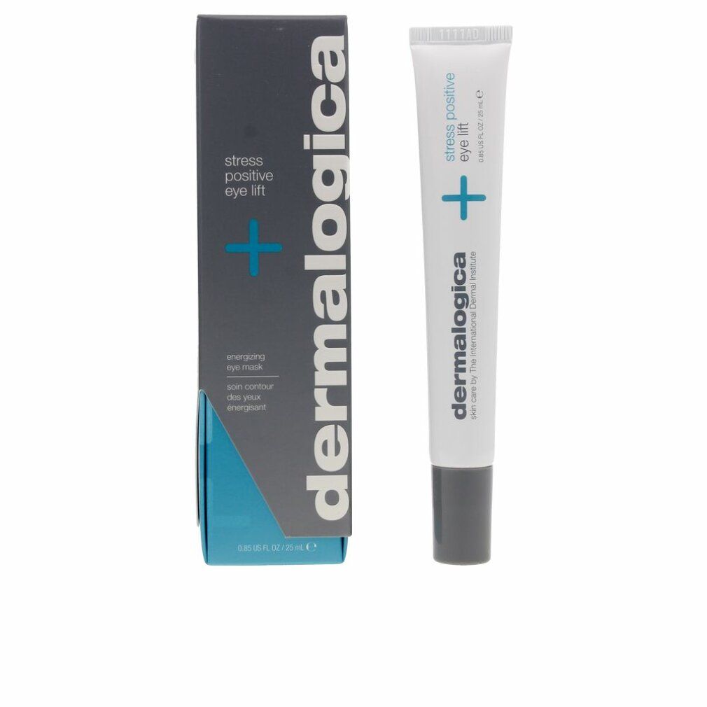 Produktverpackung und Tube. Aufschrift: "stress positive eye lift" und "dermalogica".