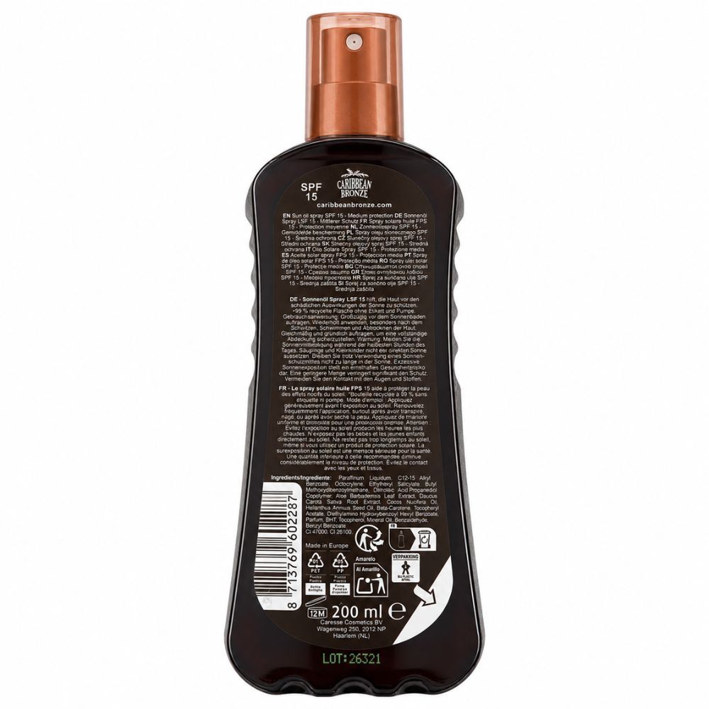 Caribbean Bronze Bräunungsöl Spray LSF 15 Medium Protection