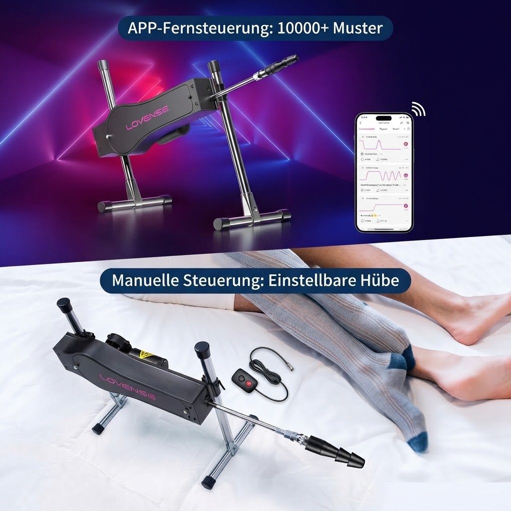 App-gesteuerte Sexmaschine mit 10000+ Mustern und manueller Steuerung mit einstellbarer Hublänge.