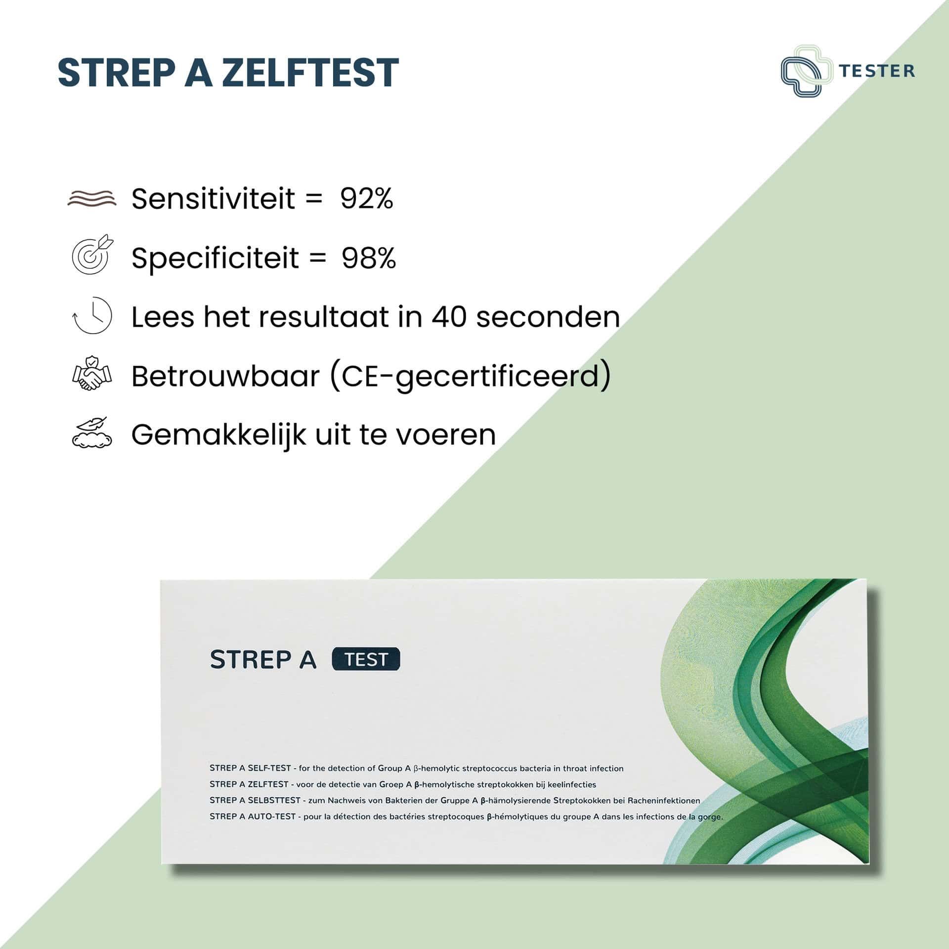 Streptokokken Test - Streptokokken-Nachweis für Zuhause - CE-zertifiziert - The Tester