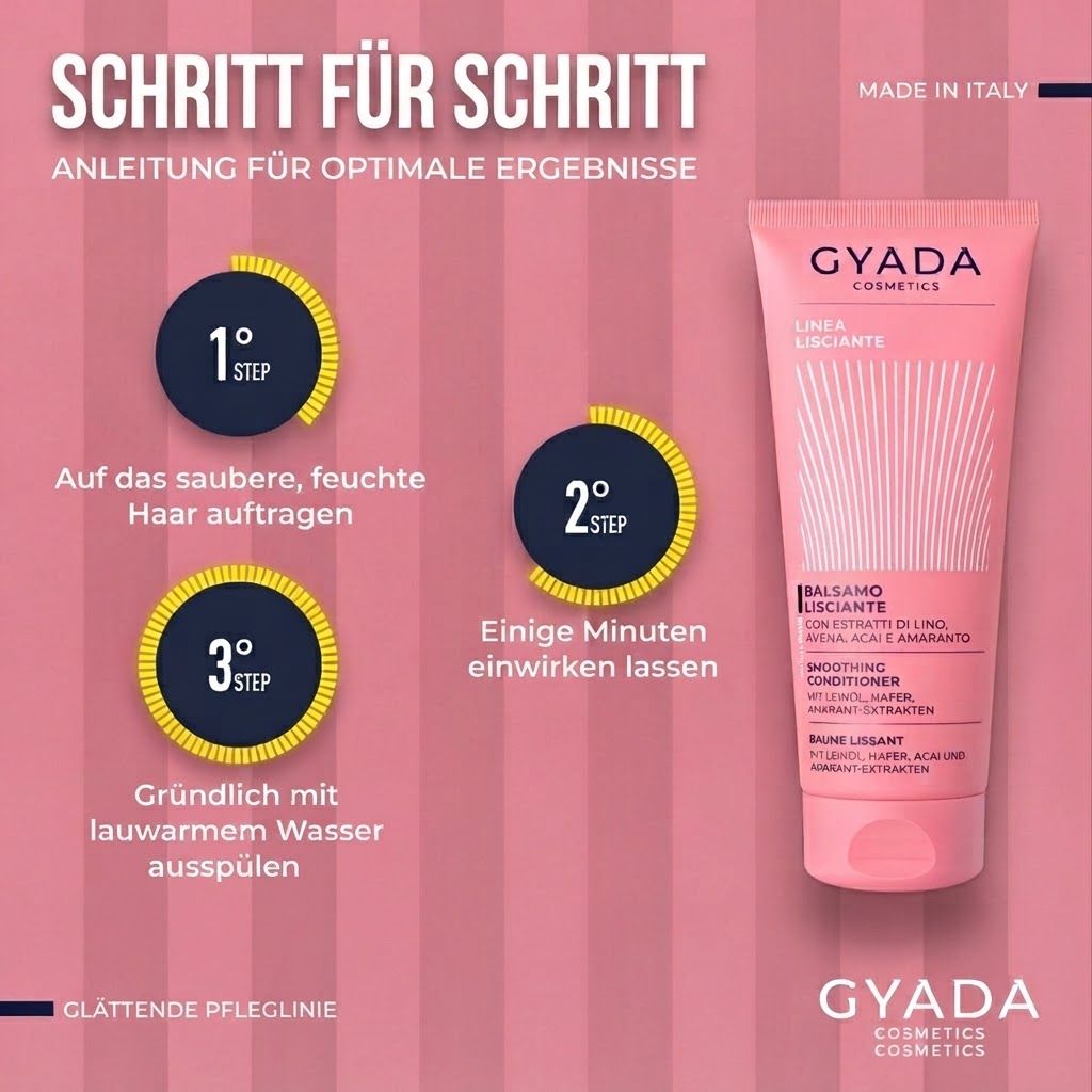 Gyada Cosmetics Glättende Linie Balsamo Lisciante in rosa Tube.