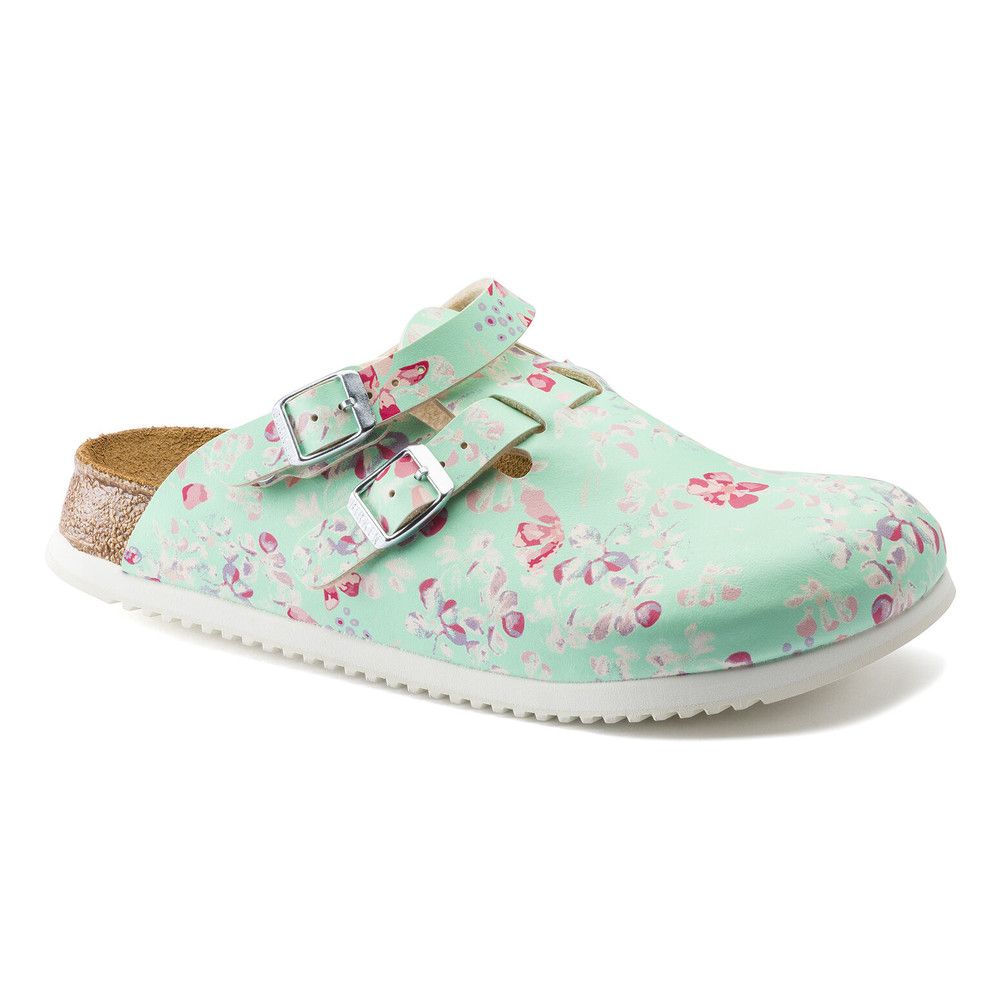 Birkenstock Kay SL Pantolette Flower Field Mint schmale Weite Gr. 38