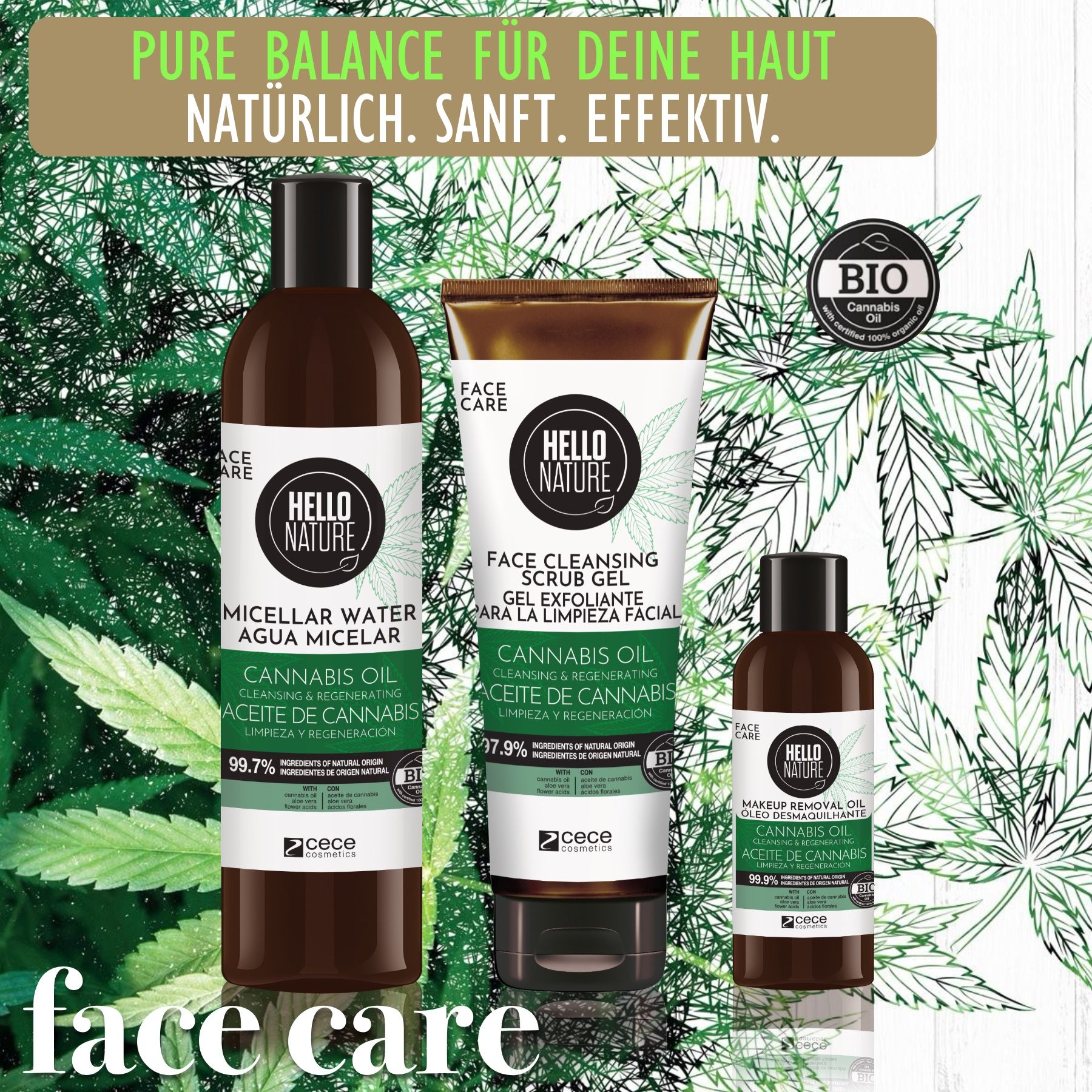 Hello Nature Pflege Haare Body Geschenkset Cannabis für Körperpflege