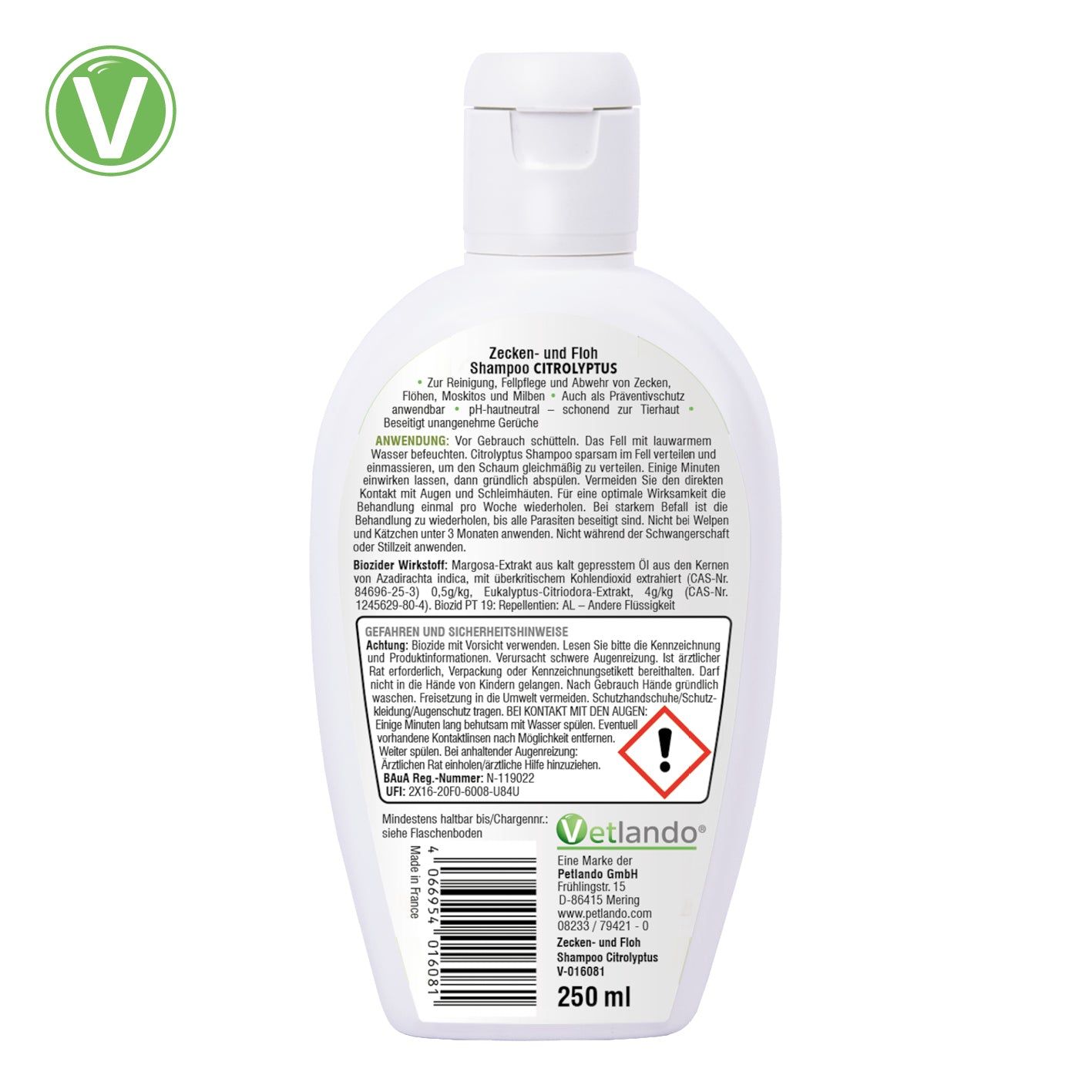 Vetlando Citrolyptus Zecken- und Floh Shampoo