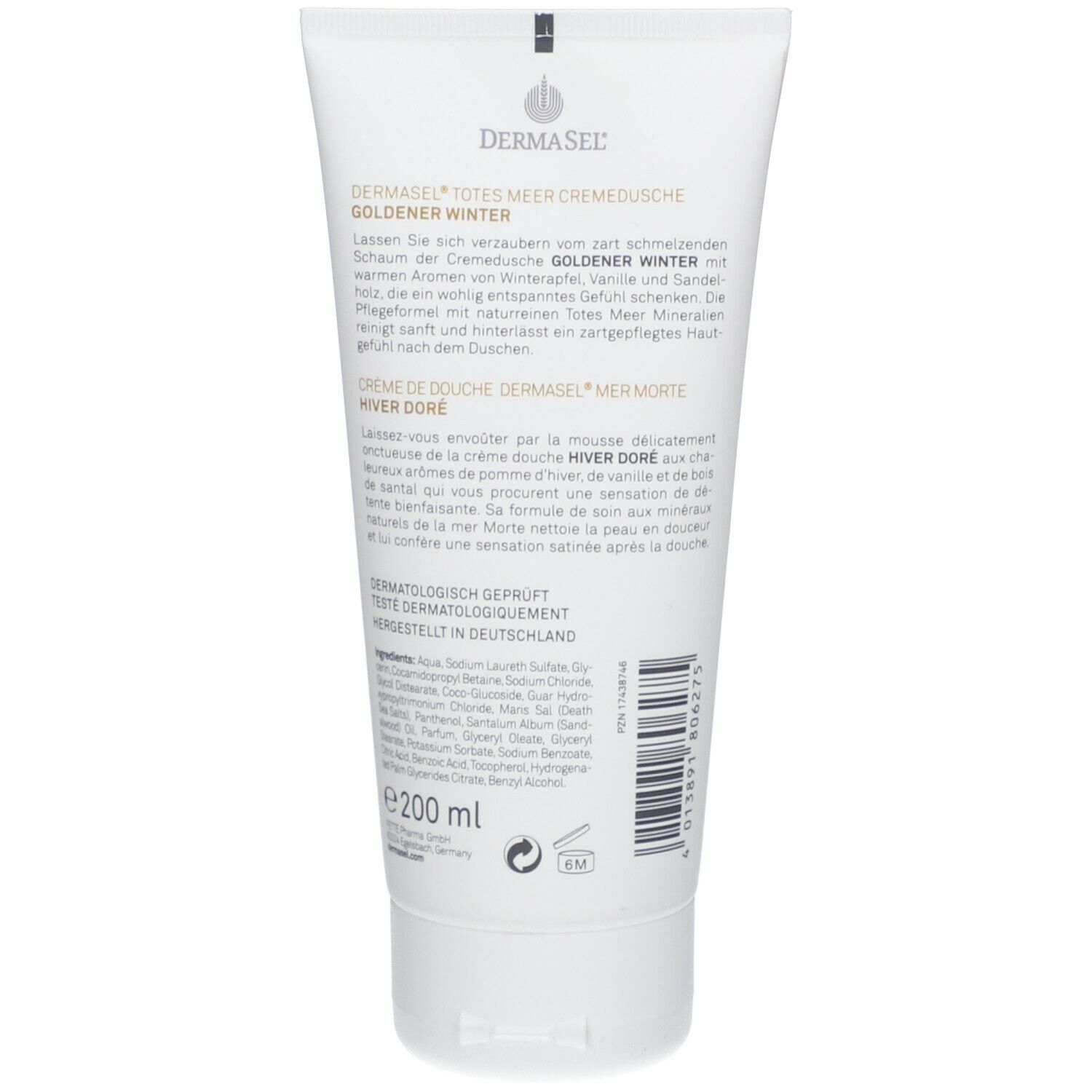 DERMASEL® Totes Meer Goldener Winter Cremedusche