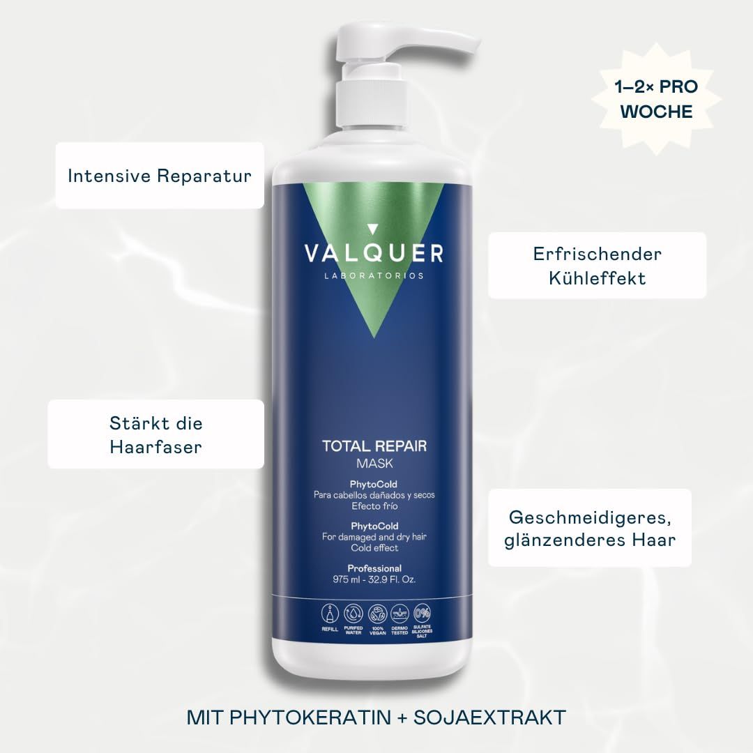 Valquer Total Repair Maske mit Pumpaufsatz, 975 ml.
