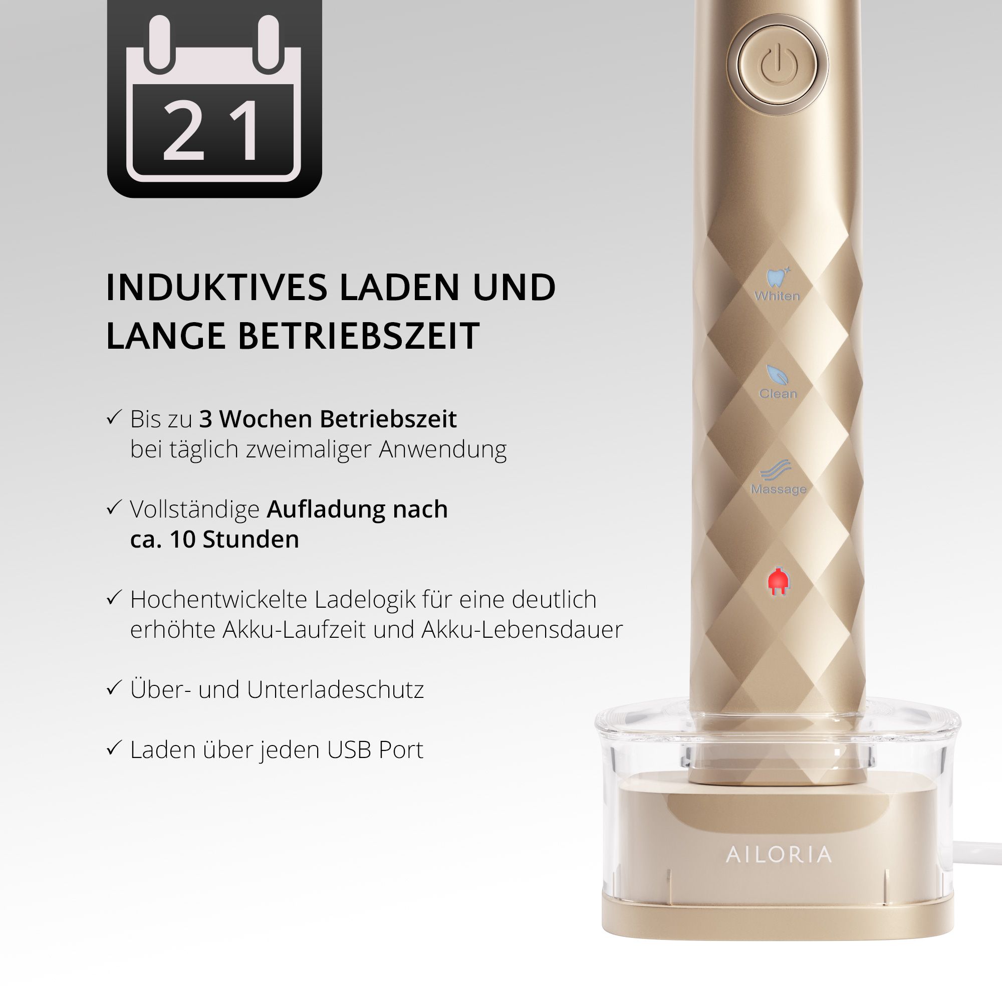 AILORIA SHINE BRIGHT USB-Schallzahnbürste Limited Edition
