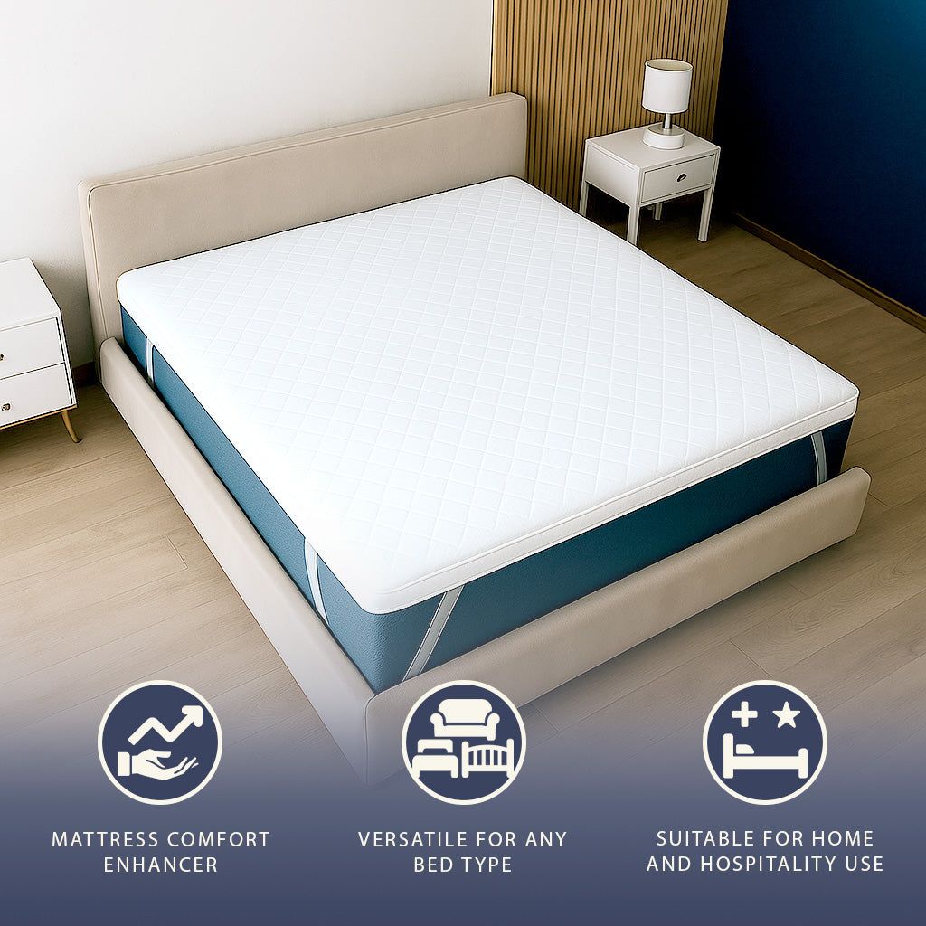 The White Stone Matratzentopper 180x200 aus Memory Foam mit 9 Differenzierten Zonen | Höhe 5 cm