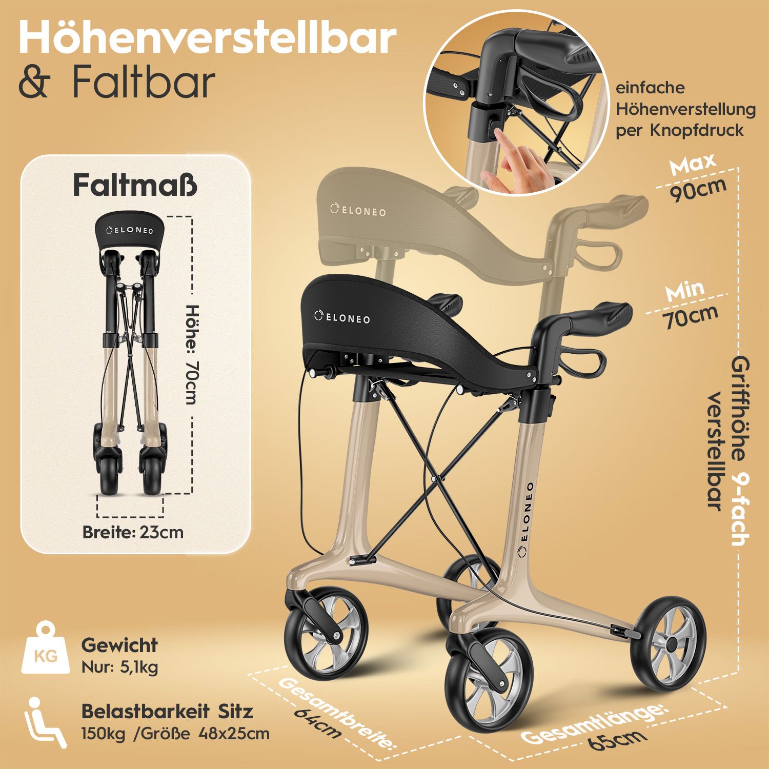 ELONEO Carbon Rollator - M