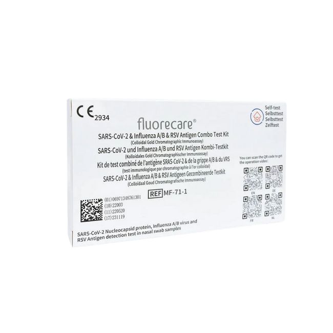 fluorecare® 4in1 SARS-CoV-2, Influenza A/B & RSV Corona Combo-Schnelltest + Gratis Nanovio