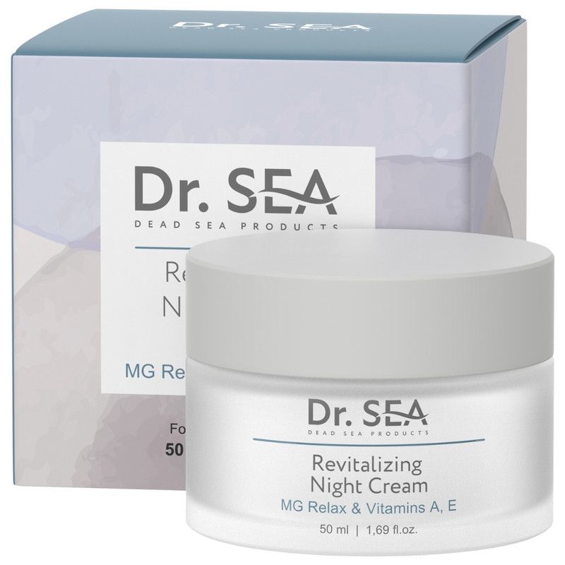 Creme-Tiegel mit Deckel und Karton. Auf dem Tiegel steht "Revitalizing Night Cream".