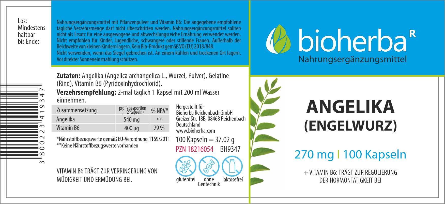 Bioherba Angelika (Engelwurz) Kapseln