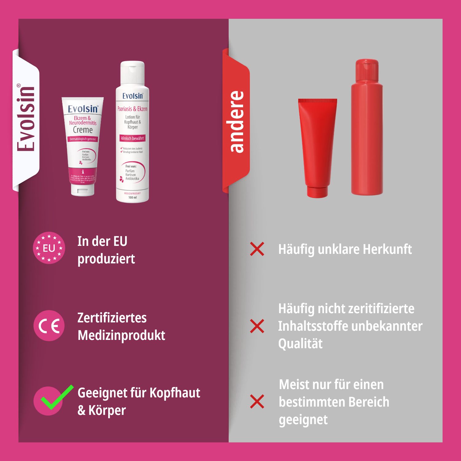 Evolsin® Ekzem & Neurodermitis Bundle (Creme & Lotion) - Mindert Juckreiz & beruhigt gereizte Haut