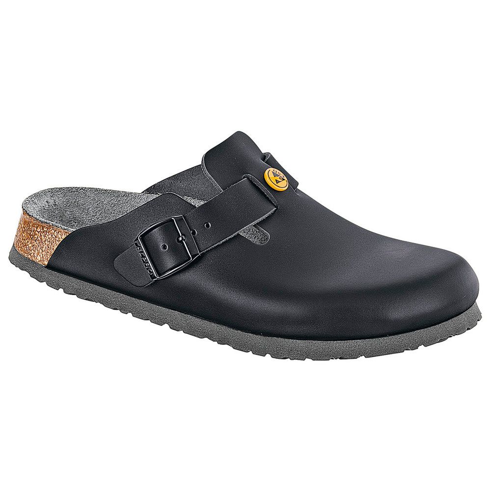 Birkenstock Boston ESD Pantolette schwarz schmale Weite Gr. 39