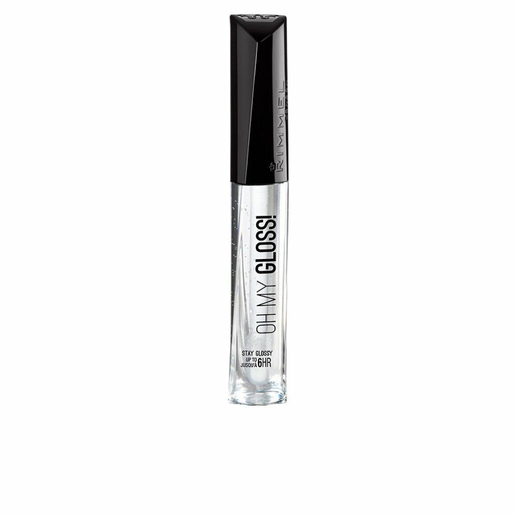 Klarer Lipgloss-Behälter mit schwarzem Deckel. Aufschrift: OH MY GLOSS! und STAY GLOSSY.