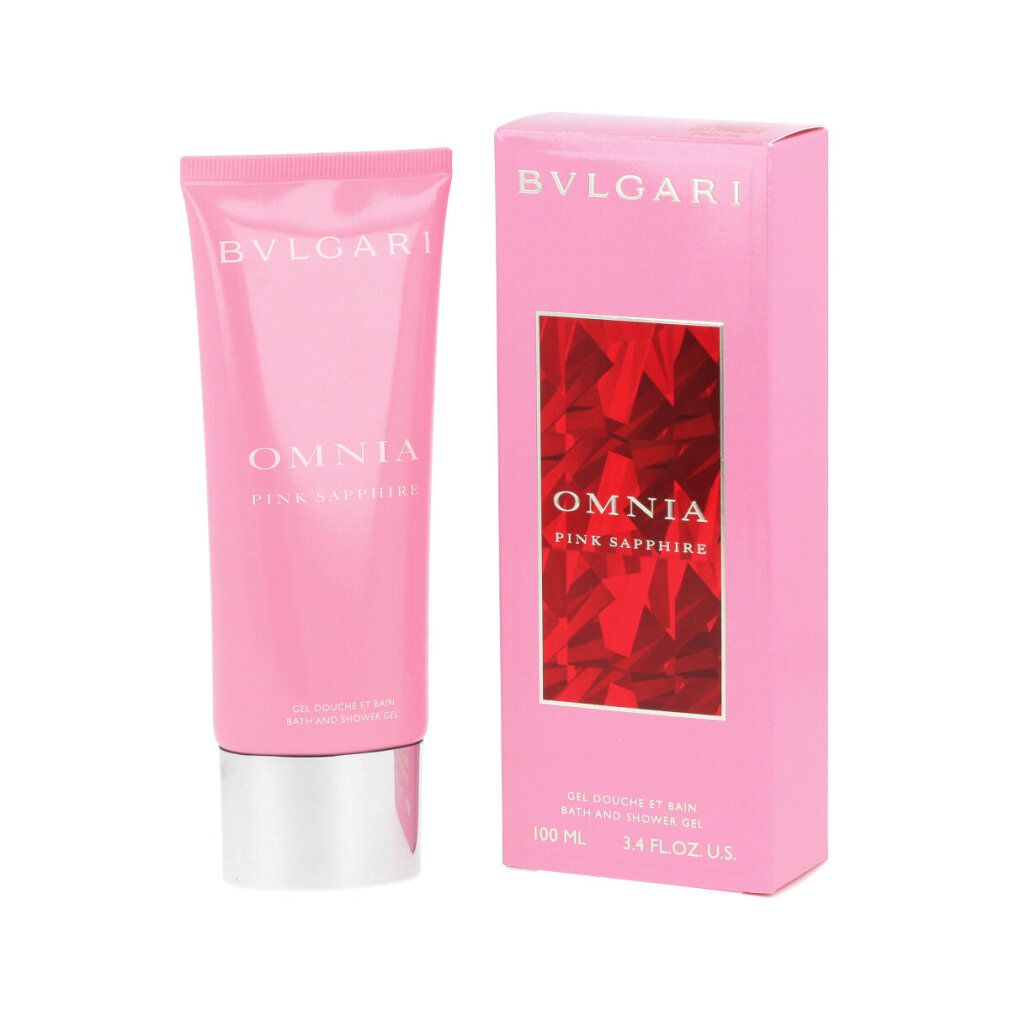 Bvlgari Omnia Pink Sapphire Duschgel in rosa Tube und Verpackung.