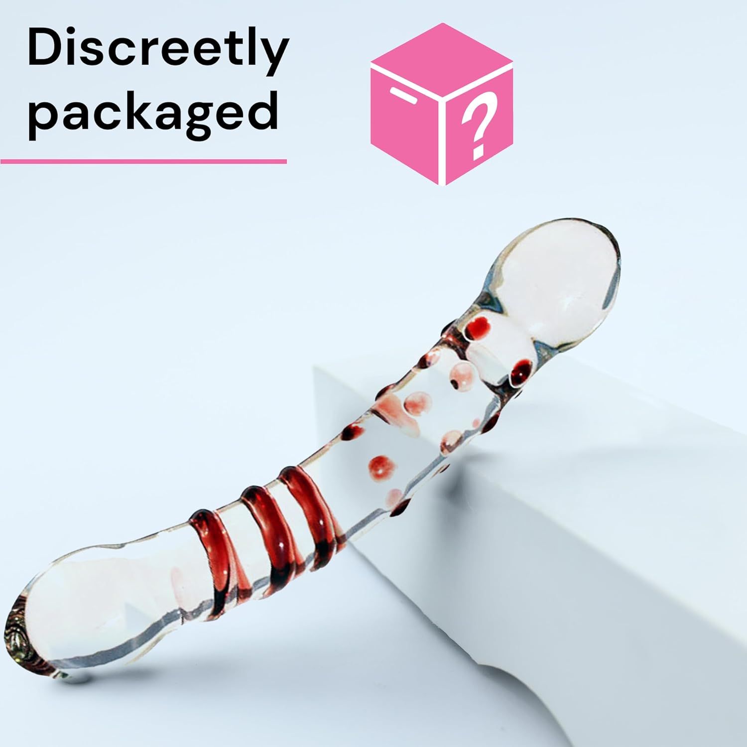 FOPS Glass dildo Rot 21 cm ⌀3,5cm Doppeldilos