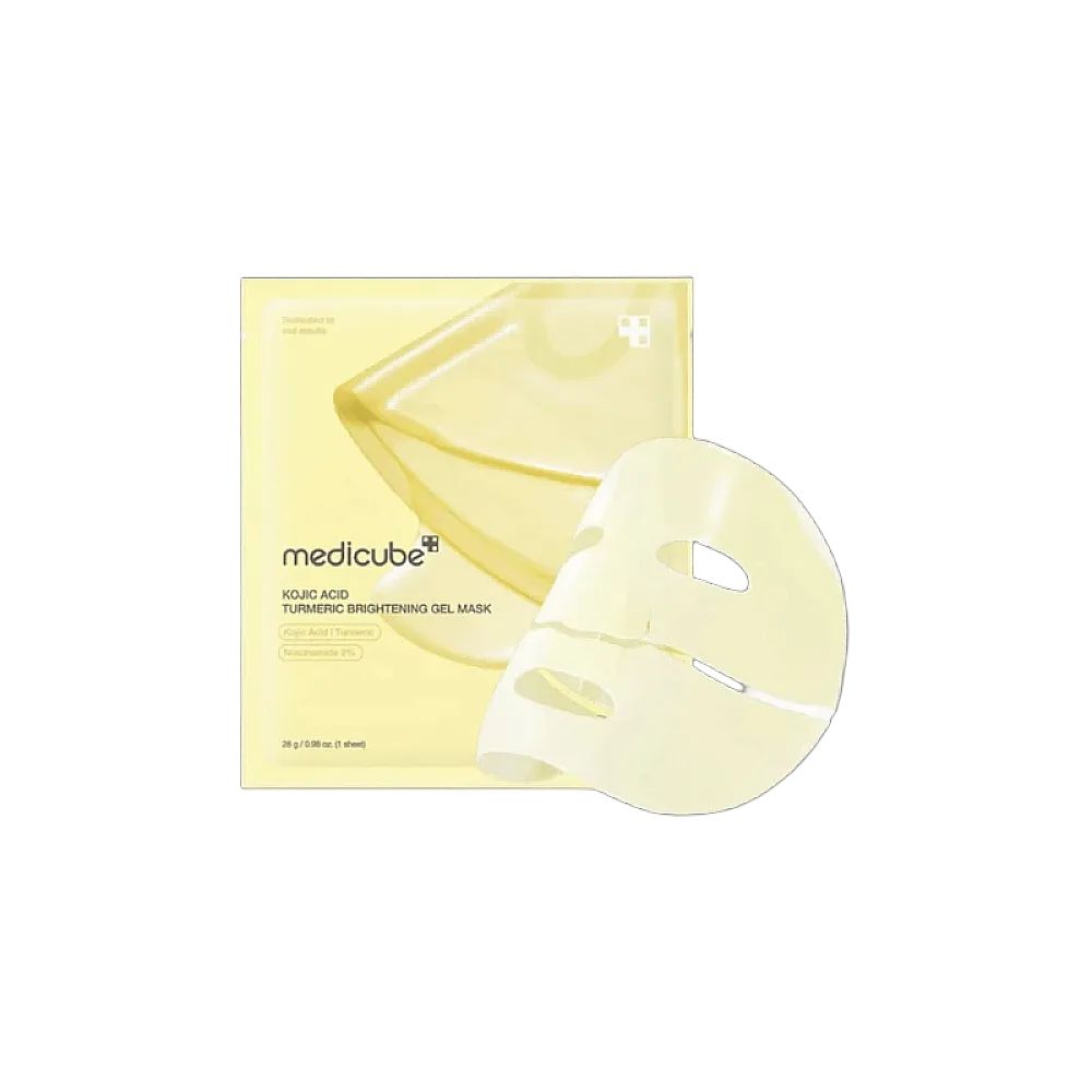 Verpackung mit einem Gesichtsmasken-Sheet und einer Schachtel.