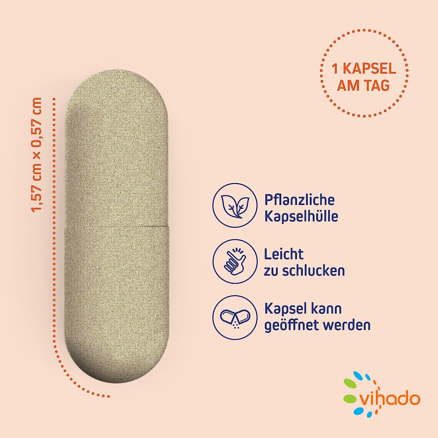 Vihado Vitamin E – veganes Nahrungsergänzungsmittel mit Vitamin E hochdosiert