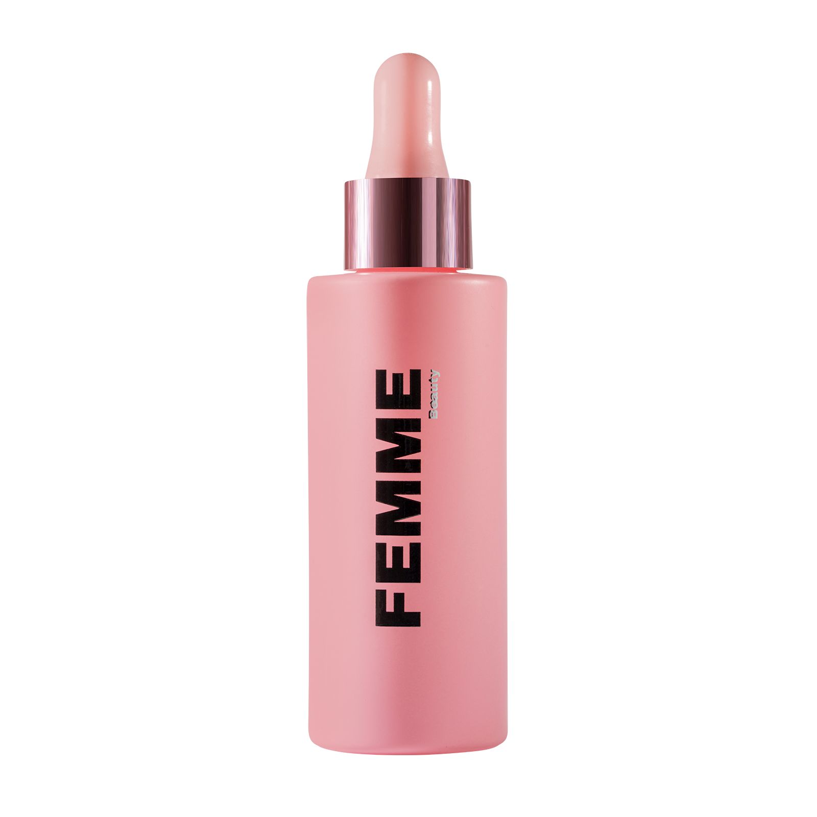 FEMME Advanced Repair Face Serum mit Propolis: Rosa Glasflasche mit Pipette und roségoldfarbenem Verschluss.