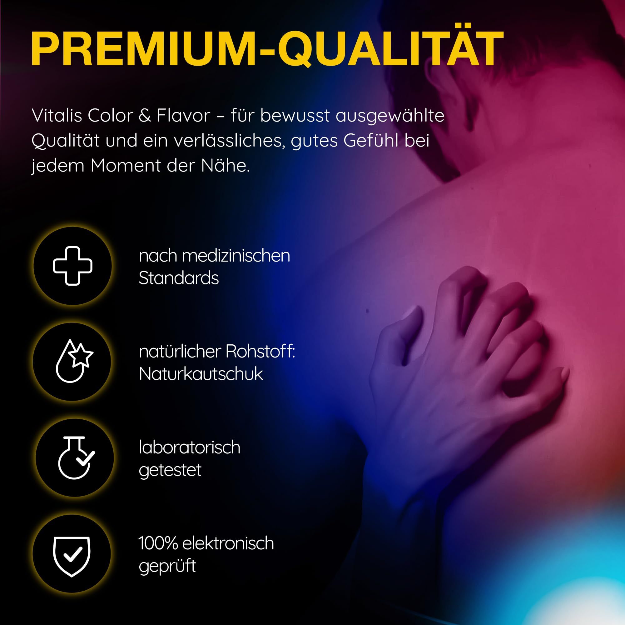 Vitalis Color & Flavor: Nach medizinischen Standards, Naturkautschuk, getestet.