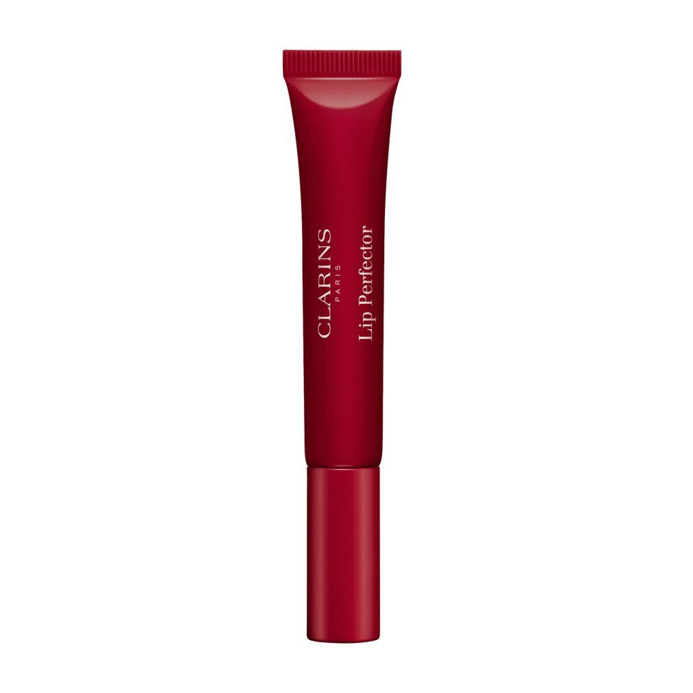 Rote Tube mit CLARINS Lip Perfector Aufschrift.