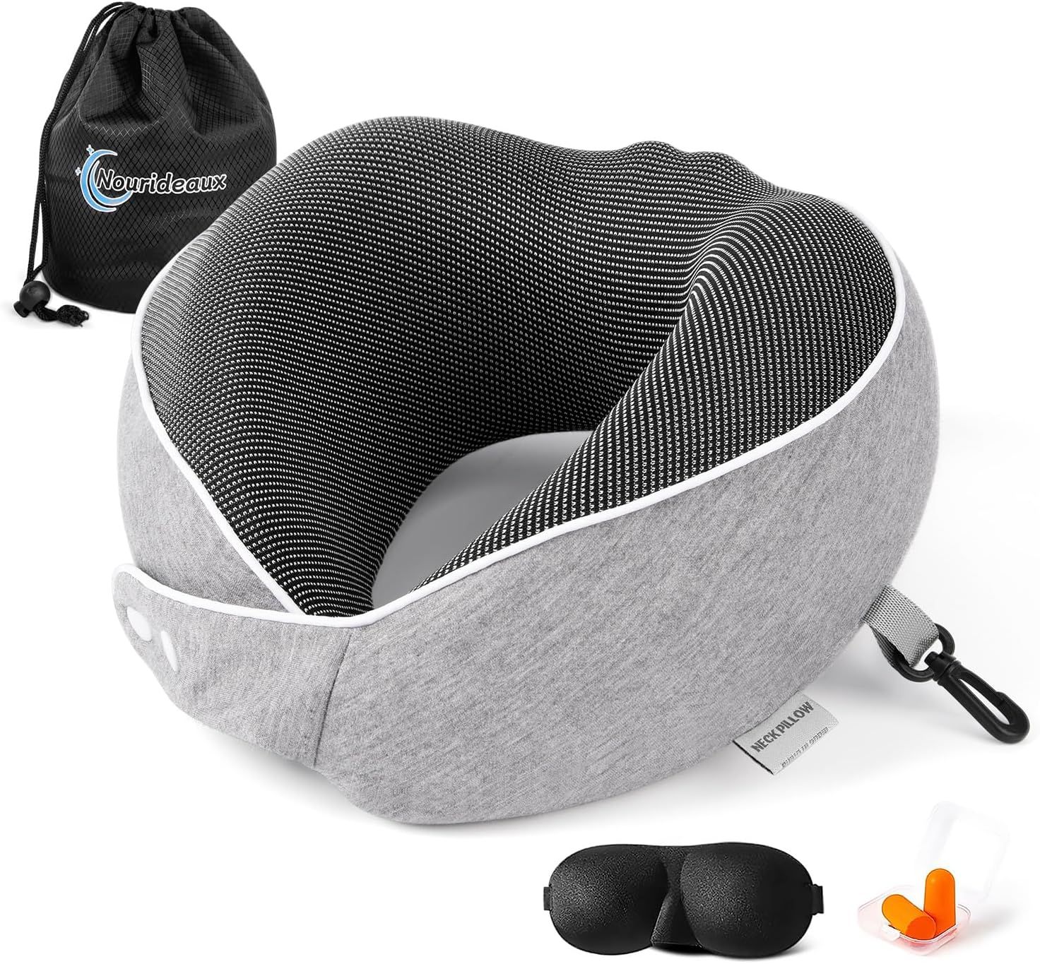 Nourideaux Nackenkissen Grau Flugzeug Reise