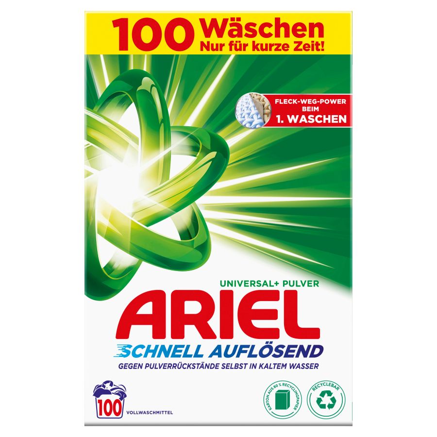 Ariel Pulver Waschmittel Waschpulver Regulär 100WL