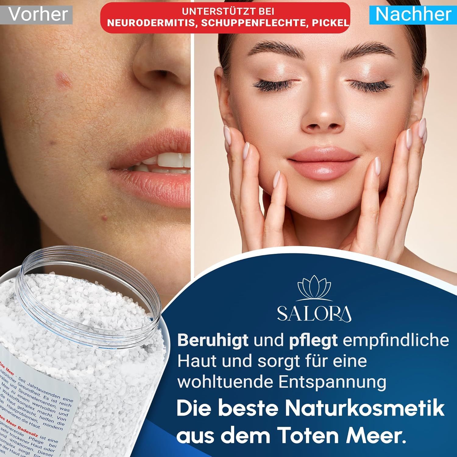 Salora ® Premium Totes Meer Badesalz aus Jordanien - 1150g